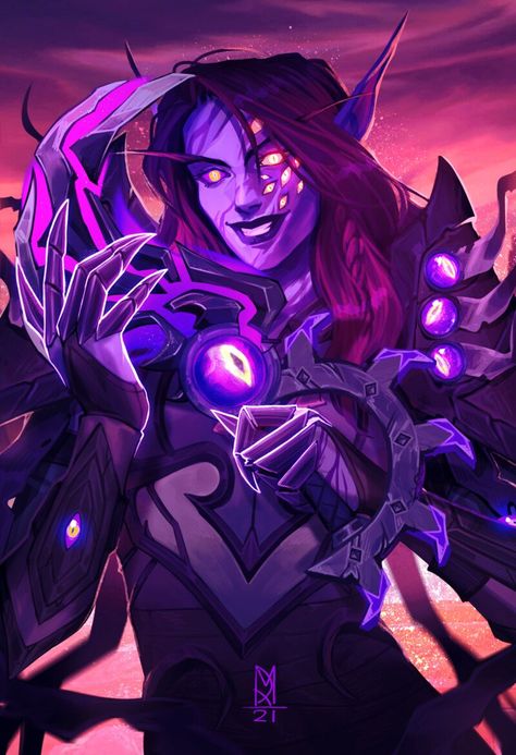 ArtStation - Eme'latha, Servant of the Void, Dayton Myers World Of Warcraft Void Elf, Void Elf Art, Void Character Design, Victoria Evans, Game Inventory, Void Elf, Night Elves, Elf Art, Warcraft Art