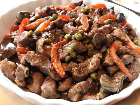 Casa Baluarte Filipino Recipes: Pork Igado Recipe Pork Recipes Filipino, Pinoy Food Filipino Dishes, Philippine Recipes, Filipino Pork Recipes, Asian Pork Recipes, Recipes Filipino, Pork Liver, Philippines Recipes, Recipes Pork