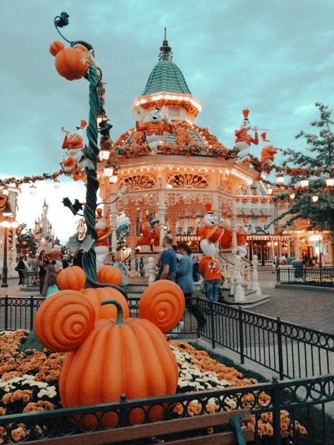 Disney In Fall, Fall At Disneyland, Disney Autumn Aesthetic, Fall Disney Aesthetic, Disney World Fall Aesthetic, Disney Fall Aesthetic, Disneyland Fall Aesthetic, Disney In The Fall, Disney Halloween Aesthetic