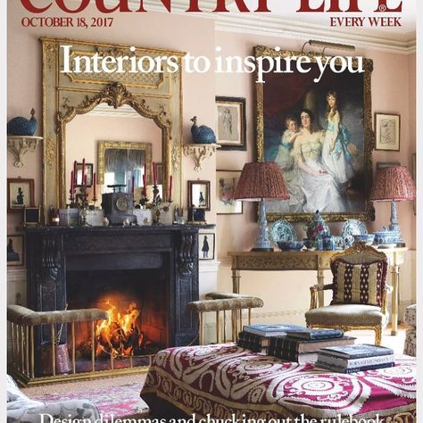 This week's Country Life with our drawing room on the cover - thank you@gileskime Property Advertising, Unique Core, Country Life Magazine, English Magazine, Spring Interiors, Wooden Floorboards, Country House Interior, Best Of British, English Country House