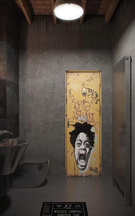 Il loft senza letto Industrial Bathroom Design, Wc Decoration, Chic Loft, Loft Bathroom, Industrial Bathroom, Industrial Interior Design, Industrial Interiors, Style Loft, Loft Design