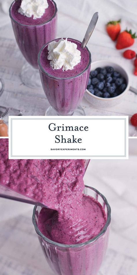 Just like the brightly colored treat from McDonald's, this copycat Grimace Shake recipe is easy, delicious and made with only 3 ingredients! Grimace Shake Recipe Diy, Homemade Grimace Milkshake, Grimace Shake Recipe, Mcdonald’s Grimace Shake Recipe, Mcdonalds Grimace Milkshake, Mcdonalds Shakes, Grimace Shake, Mixed Berry Pie, Italian Cream Soda