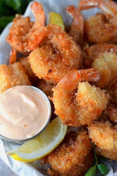 Crispy Fried Coconut Shrimp Recipe-Butter Your Biscuit Fried Coconut Shrimp Recipe, Mayo Dipping Sauce, Coconut Shrimp Recipe, Coconut Shrimp Recipes, Sriracha Mayo, Shrimp Recipe, Coconut Shrimp, Sea Food, Shrimp Recipes