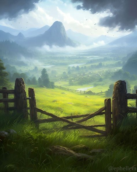 Celtic Fantasy Art Landscape, Fantasy Land Concept Art, Fantasy Backgrounds Landscape, Landscape Fantasy Nature, Fantasy Place Art, Fantasy Plains Landscape, Fantasy Setting Art, Fantasy Landscape Aesthetic, Dnd Fantasy Art Landscape