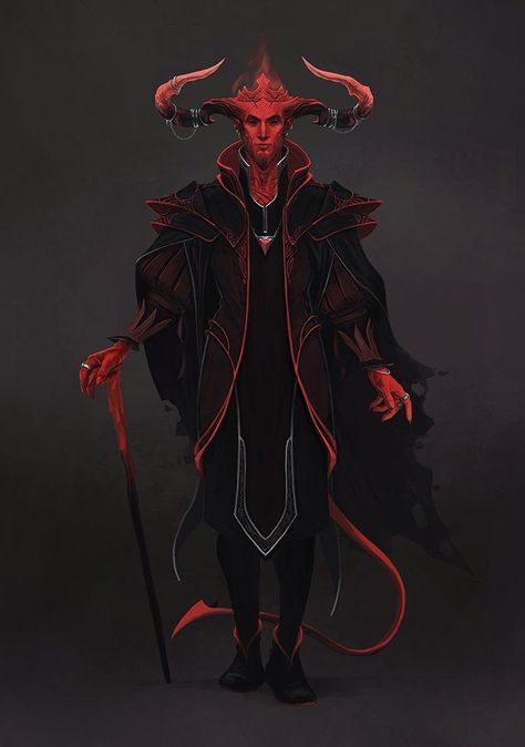 Asmodeus Redesign, Dnd Asmodeus, Dnd Tiefling, Fantasy Races, Demon Art, Dnd Art, Angels And Demons, Character Design Male, Character Design References