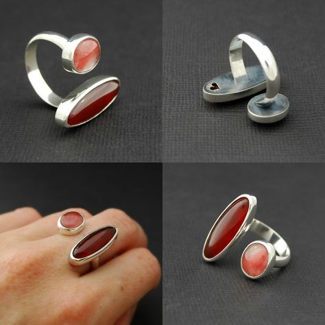 FAM 7 - 2/4- Stupid Love | Second open ring of the month, 2 … | Flickr 2 Stone Ring Design, Rex Ray, Black Pinterest, Metalsmithing Jewelry, The White Stripes, Silver Jewelry Design, Spring Jewelry, Red And White Stripes, Open Ring