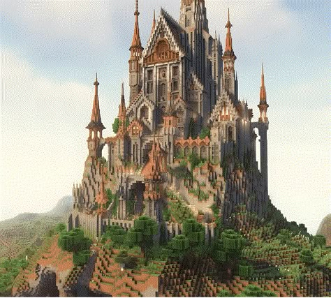 #30 Best Minecraft Castle Ideas [And, How To Build Them] - TechShout Fantasy Landscape Minecraft, Fantasy Minecraft Bridge, Minecraft Academy Build, European Minecraft Builds, End Castle Minecraft, Minecraft Mountain Castle Ideas, Minecraft Building Ideas Midevil, Minecraft Castle Palette, Minecraft Big Tree Tutorial