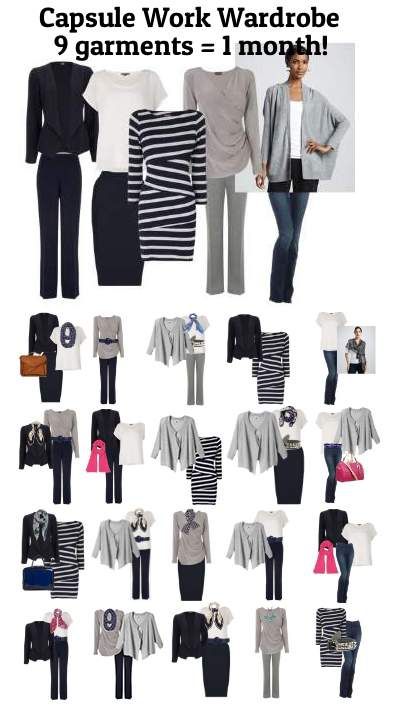 Capsule Work Wardrobe - 9 outfits = 1 month at the office! Capsule Work Wardrobe, Capsule Wardrobe Work, Fashion Capsule Wardrobe, Capsule Outfits, Fashion Capsule, 가을 패션, Work Wardrobe, New Wardrobe, Work Fashion