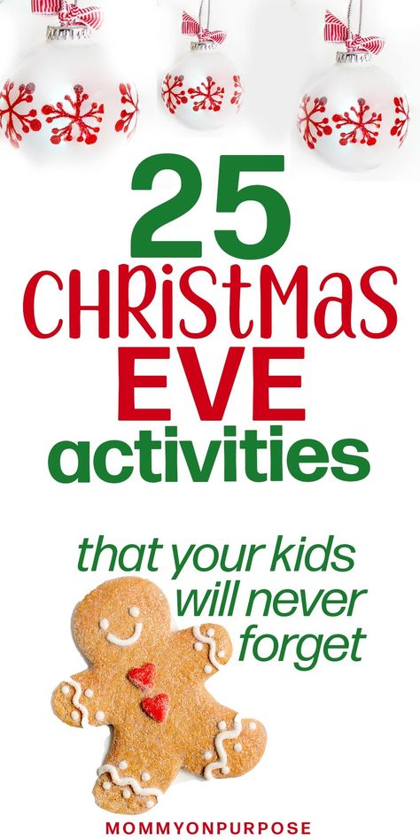 Christmas eve traditions and can BE the activities that you choose to do! Here are all of our favorite things to do to with kids to celebrate this holiday, as well as a few things we haven't tried yet (but want to). #mommyonpurpose #christmas #christmaseve #christmastraditions #momlife Christmas Eve Kids Ideas, Christmas Eve Fun Ideas, Christmas Eve Kids Activities, Christmas Eve Activities For Kids, Christmas Eve Activities, Xmas Activities, Christmas Eve Games, Christmas Things To Do, Its Christmas Eve