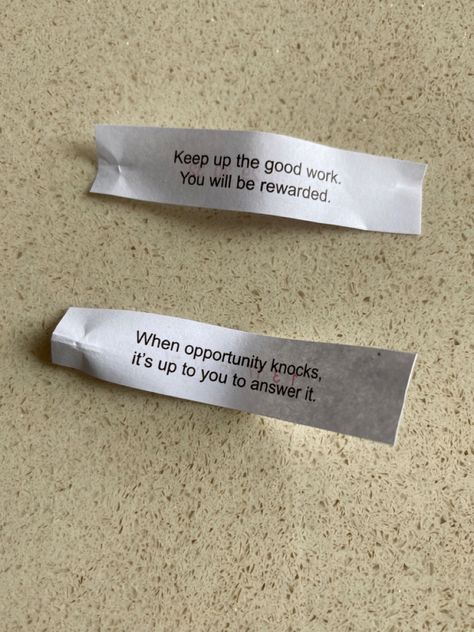 Fortune cookie messages always hit the spot. Fortune Cookies Quotes, Fortune Cookie Aesthetic, Easy Fortune Cookies, Scatter Sunshine, Fortune Cookie Messages, Fortune Cookie Quotes, Calendar Quotes, Message Board Quotes, Fortune Favors The Bold