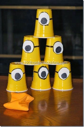 Minion Birthday Party Games, Minion Party Ideas, Minion Crafts, Minion Games, Minion Craft, 123 Homeschool 4 Me, Despicable Me Party, Minion Mayhem, Cousin Camp