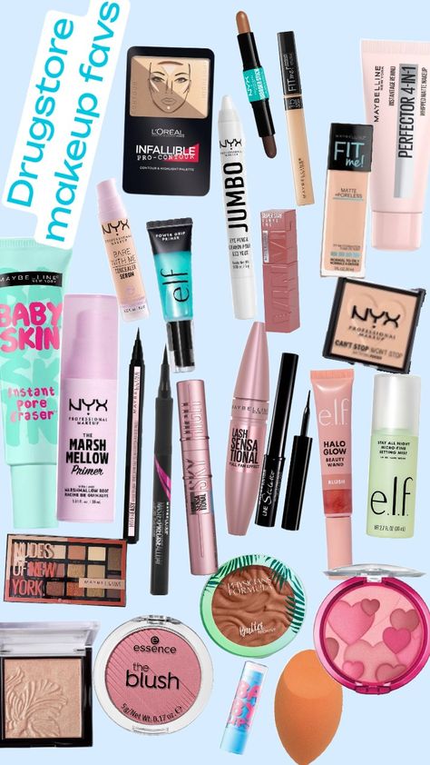 #DRUGSTORE MAKEUP FAVS Drugstore Makeup Must Haves, New Drugstore Makeup 2023, Discontinued Makeup Products, Clean Girl Makeup Products Drugstore, Viral Drugstore Makeup, Best Drugstore Makeup 2024, Superdrug Makeup, Discontinued Makeup, Best Drugstore Makeup