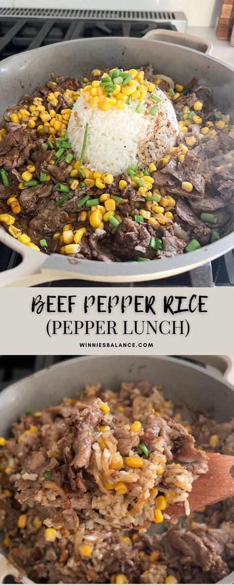 Pepper Rice Recipe, Rice Stuffed Peppers, Stuffed Peppers Beef And Rice, Pepper Lunch Recipe, Pepper Lunch, Beef Pepper Rice, Beef Pepper Rice Bowl, Stuffed Peppers With Rice And Beef, Black Pepper Beef Recipe