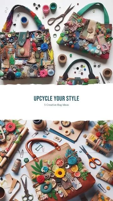 5 Creative Upcycled Bag Ideas: Transform Old Materials into Stylish Accessories Upcycle Handbags, Diy Purses And Bags, Purse Hacks, Look Good Everyday, Decorated Bag, Upcycled Handbag, Christmas Purse, Upcycled Purse, Artsy Bag