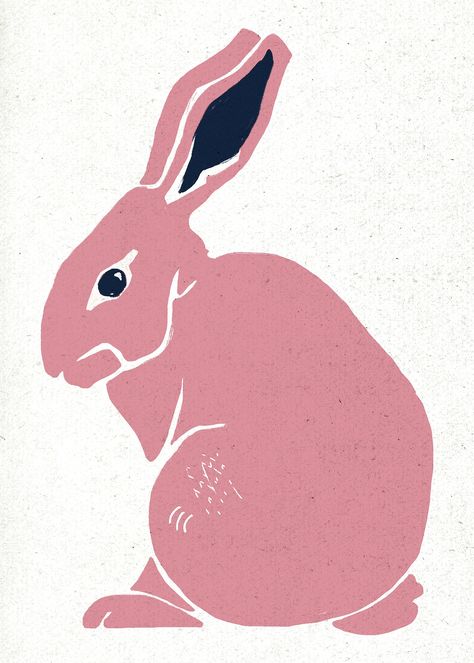 Pink rabbit animal vintage linocut illustration | free image by rawpixel.com / busbus Rabbit Illustration Drawing, Vintage Rabbit Illustration, Vintage Linocut, Ancient Mexican Art, Linocut Illustration, Rabbit Icon, Hare Illustration, Watercolor Paintings Of Animals, Rabbit Vector