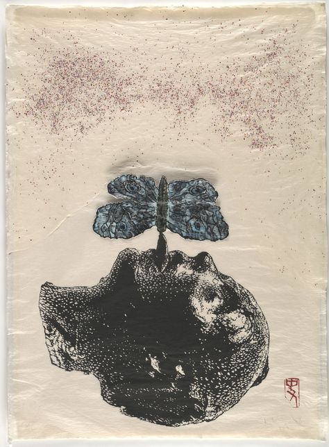 Kiki Smith, Moth, 1996 – woodcut, collaged woodcut, watercolor, 71.4 x 53.5 cm Kiki Smith Drawings, Daniel Richter, Kiki Smith, Sketchbook Cover, Sketchbook Ideas, Hand Applique, Art Google, Perm, Figurative Art