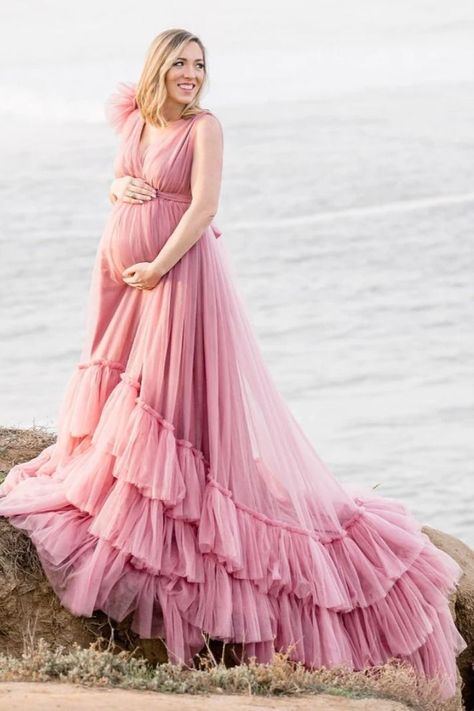 Ruffle Maternity Photoshoot Gown Maternity Gowns For Photoshoot, Photoshoot Gown, Maternity Photography Poses Pregnancy Pics, Maternity Photoshoot Outfits, Maternity Photoshoot Poses, Ruffle Gown, Maternity Gown, Maternity Dresses For Photoshoot, Maternity Photography Poses