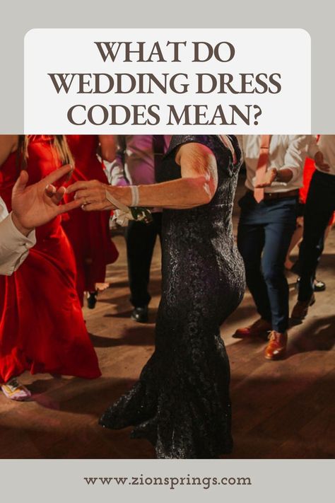 Don't let wedding dress codes stress you out. Our guide provides all the tips you need for black tie, business casual, and cocktail attire, ensuring you're always perfectly dressed. #NorthernVirginiaWeddings #NorthernVirginiaWeddingVenue #AllInclusiveWeddingVenue #BestDayEver #ZionSprings #WeddingDressCode #DressCodeGuide #WhatToWear #DressCodeAdvice Wedding Dress Code Guide, Casual Cocktail Attire, What Is Cocktail Attire, Wedding Dress Codes, Dress Code Guide, Cocktail Wedding Attire, Casual Wedding Attire, Black Tie Attire, Formal Dress Code