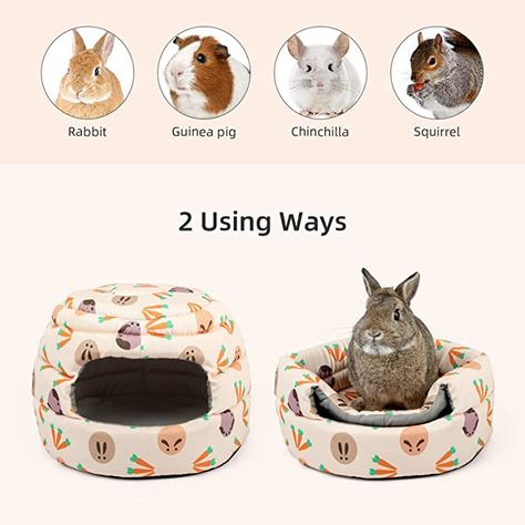 Amazon.com : Niteangel Foldable Guinea Pig Tent Bed & Warm Tunnel for Rabbit Ferret Chinchilla Bunny Rats or Other Small Animals : Pet Supplies Rabbit Bed, Bunny Bed, Bunny Tunnel, Bunny Accessories Pet, Bed With Rabbit Cage, Bunny Pet Bed, Bunny Supplies, Bunny Beds, Guinea Pig Supplies