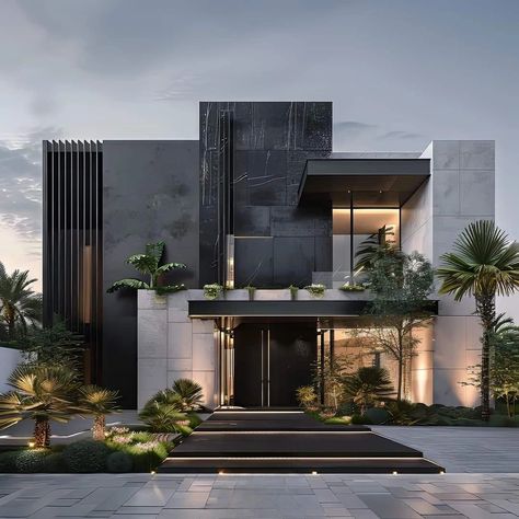 Modern House Floor Plans Luxury, Black Modern Mansion, Linkedin Design, Sarah Sadeq Architects, Japanese Modern House, Luxury Villa Design, Modern House Floor Plans, Luxury Houses Mansions, Dream House Design