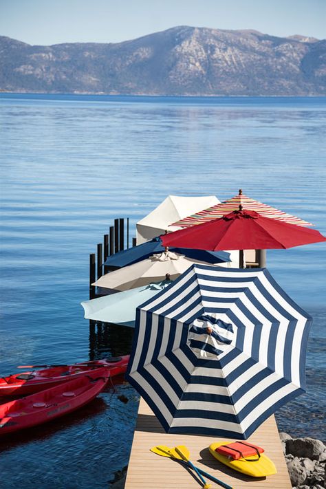 Seaside Style, Lake Living, Under My Umbrella, Umbrellas Parasols, Beach Umbrella, Outdoor Umbrella, Beautiful Sea, Summer Dream, Vintage Summer