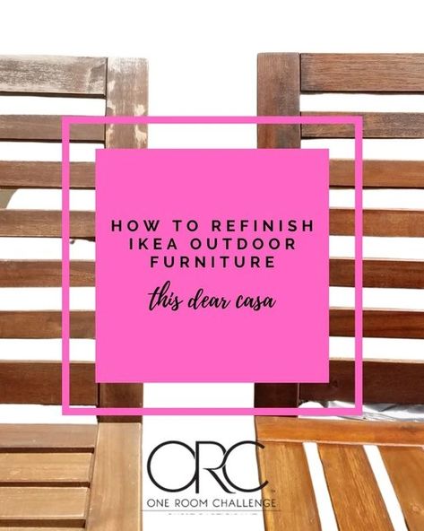 One Room Challenge Spring 2021 – How To Refinish IKEA Outdoor Furniture – This Dear Casa Ikea Outdoor Table, Ikea Applaro, Ikea Patio, Ikea Outdoor Furniture, Ikea Garden Furniture, Ikea Outdoor, Ikea Table, Patio Slabs, Outdoor Patio Table