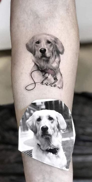 Tattoo Lower Back, Tatoo Dog, Tattoo Homme, Wörter Tattoos, Pet Memorial Tattoo, Dog Portrait Tattoo, Pet Tattoos, Tattoos Dog, Totem Tattoo