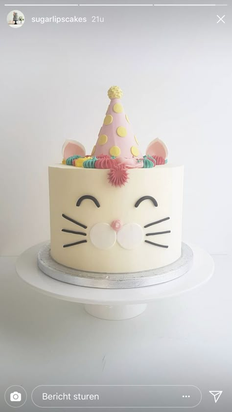 Birthday Cakes Girls Kids, Cute Birthday Cake, Birthday Cake For Cat, Birthday Cake Decorations, New Birthday Cake, Homemade Birthday Cakes, 2 Birthday Cake, Birthday Cakes For Women, Animal Cakes