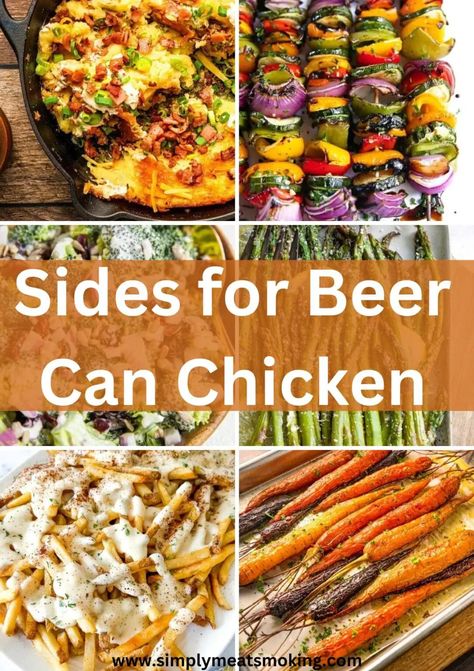 Smoked Beer Can Chicken, Simple Sides, Sides For Chicken, Grilled Side Dishes, Can Chicken Recipes, Parmesan Green Beans, Delicious Sides, Beer Chicken, Can Chicken