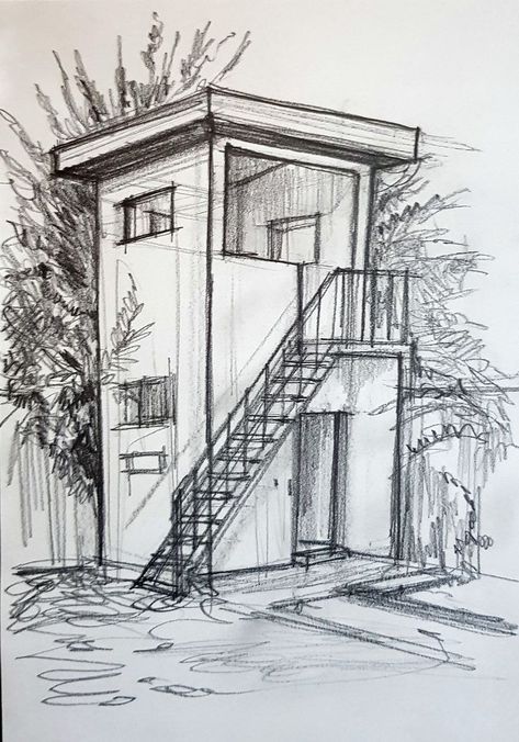 Pencil Art Drawings Buildings, Easy Building Drawings, Architect Painting, Buildings Sketch Architecture, Perspective Building, Croquis Architecture, Gambar Lanskap, Perspective Sketch, Architecture Drawing Sketchbooks