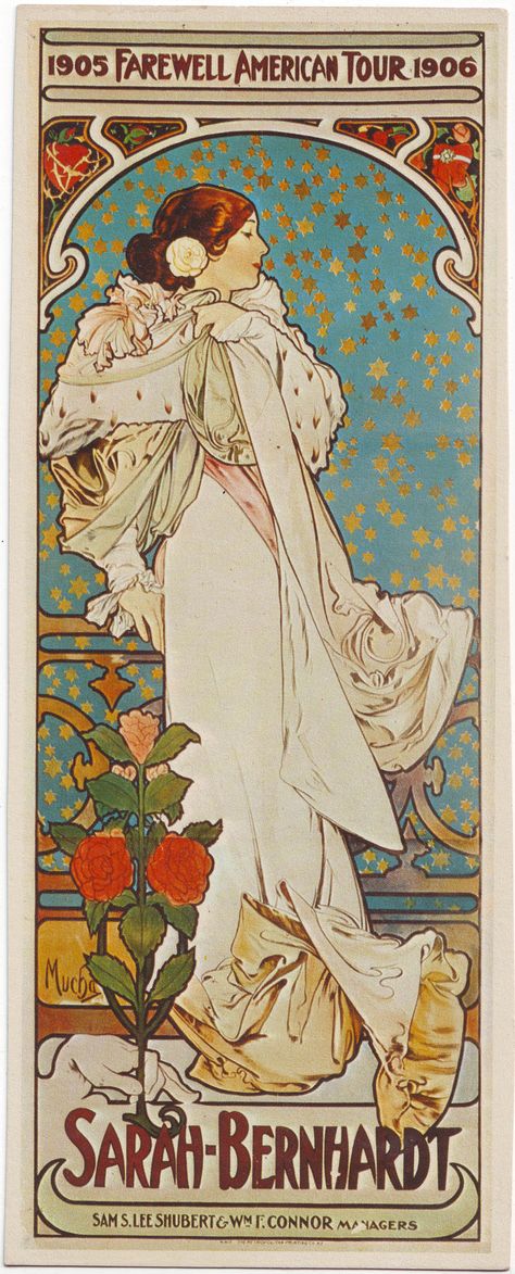 https://flic.kr/p/c5pCM7 | Sarah Bernhardt (Farewell American Tour 1906)_Sandy Val (Art Nouveau and Turn of the Century Poster) Art Nouveau Mucha, Illustration Art Nouveau, Sarah Bernhardt, Alphonse Mucha Art, Mucha Art, Alfons Mucha, Art Nouveau Illustration, Francoise Hardy, Art Nouveau Poster