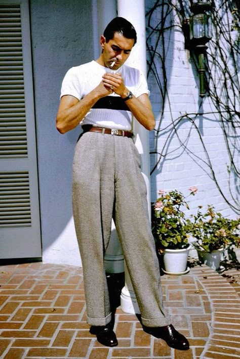 1950s Mens Fashion, Look 80s, Spiritual Fashion, Tyrone Power, 50s Outfits, 1950s Mens, Vintage Mens Fashion, Mens Outfit Inspiration, Summer Outfits Men