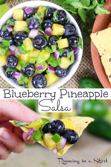 Crockpot Fruit Recipes, Fish Salsa Recipe, Blueberry Recipes Dinner, Fresh Blueberry Recipes Healthy, Dish To Pass Ideas Summer, Blueberry Appetizer, Blueberry Salsa Recipe, Pineapple Salsa Chicken, Shrimp Salsa Recipe