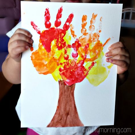 infant fall craft ideas | Kids Handprint Tree from Crafty Morning Fall Crafts For Toddlers, Crafty Morning, Kids Fall Crafts, Fun Fall Crafts, Easy Fall Crafts, Fall Tree, Fall Preschool, Handprint Crafts, Daycare Crafts