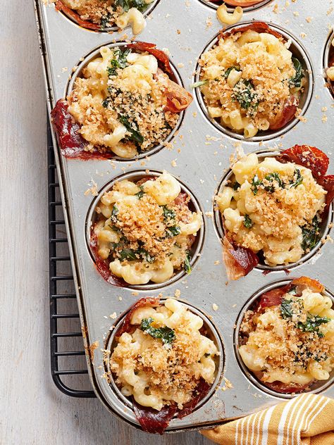 15 Appetizers Made in Muffin Tins So There's No Need to Portion Them | Better Homes & Gardens Portable Appetizers, Mac And Cheese Cups, Muffin Pan Recipes, Muffin Tin Meals, Cheese Cups, Shrimp Cakes, Tin Ideas, Frozen Appetizers, Muffin Cup