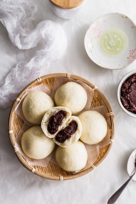 Steamed Red Bean Paste Buns | Sift & Simmer Red Bean Paste Buns, Bean Paste Buns, Pao Recipe, Steam Buns Recipe, Red Beans Recipe, Moo Shu, Sweet Red Bean Paste, Beans Recipes, Sweet Red Bean