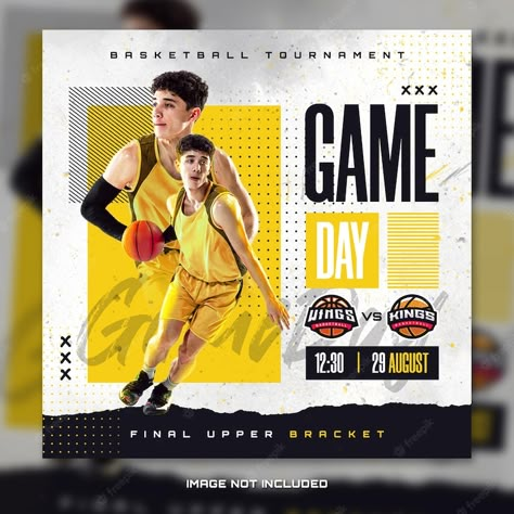 Sports Day Banner, Basketball Banners, Template For Social Media, Sports Team Banners, Sports Design Ideas, Team Banner, Social Media Work, Sports Design Inspiration, Sport Banner