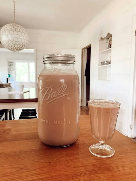 Raw Chocolate Milk Recipe Homemade Chocolate Milk Recipe, Diy Chocolate Milk, How To Make Milk Chocolate, Chocolate Milk Mix Diy, How To Make Milk Chocolate Homemade, Homemade Chocolate Syrup For Milk, Raw Chocolate Milk, Chocolate Milk Recipe, Homemade Chocolate Milk