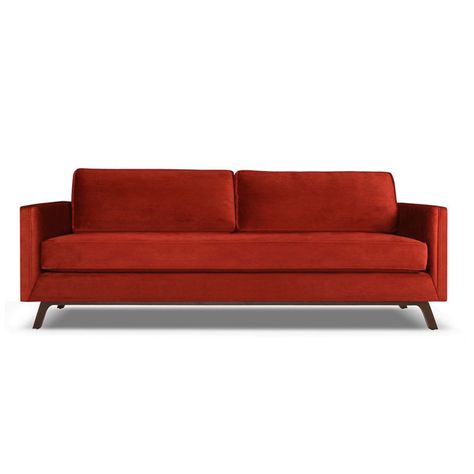 Deep Loveseat, Howard Sofa, Mid Century Couch, Velvet Sofa Bed, Deep Sofa, Square Arm Sofa, Sofa Review, Rolled Arm Sofa, Mid Century Sofa