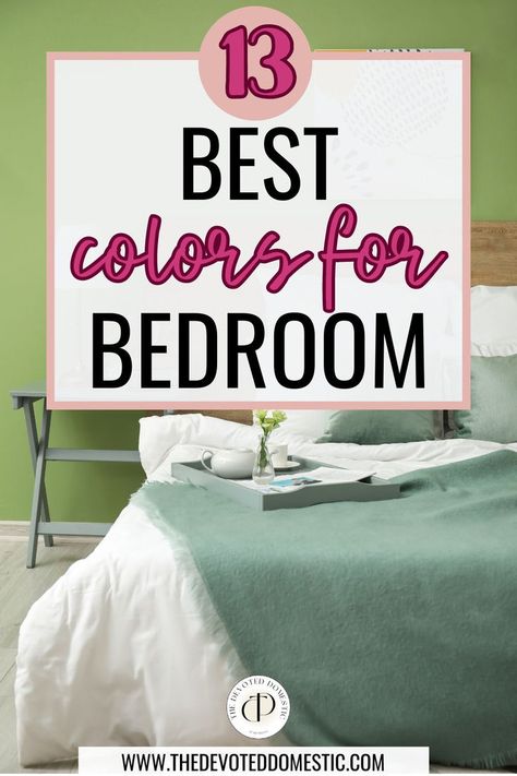 Looking for the best colors for bedroom? Learn 13 of them, interior designers love and use and get the bedroom color palette that suits your space! Grey Green And Orange Bedroom, Solid Color Bedroom, Best Wall Color For Bedroom, One Colour Bedroom, Bedroom Colours Ideas, Latest Bedroom Colour Ideas, Small Bedroom Colour Ideas, Best Color For Small Bedroom, Color For Small Bedroom