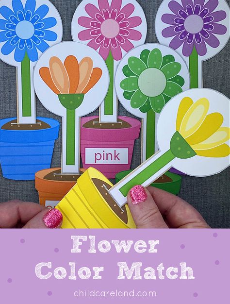 Flower Color Matching Color Matching Preschool, Color Activities For Toddlers, Spring Preschool Activities, Spring Crafts Preschool, Prek Crafts, Activity For Preschool, Flower Puzzles, Plant Activities, Flower Games