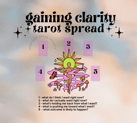 Bedtime Tarot Spread, Tarot Spread For Clarity, Clarity Tarot Spread, Tarot Affirmations, Oracle Spreads, Oracle Card Spreads, Tarot Reading Spreads, Learning Tarot, Tarot Card Readings