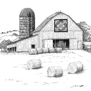 Beth Dix Art...embroidery and quilting!: 2011 Appalachian Memories Barn Drawings Barn Drawing, Pencils Drawings, Farm Coloring Pages, Landscape Pencil Drawings, Round Signs, Barn Painting, Barn Art, Glass Engraving, Barn Quilt Patterns