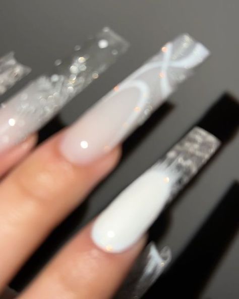 Mikey on Instagram Baddie Nails Acrylic White, Baddie Nails Acrylic, Nails Acrylic White, Acrylic Nail Designs Classy, Freestyle Nails, Tapered Square Nails, Curved Nails, Acrylic Nail Set, Baddie Nails