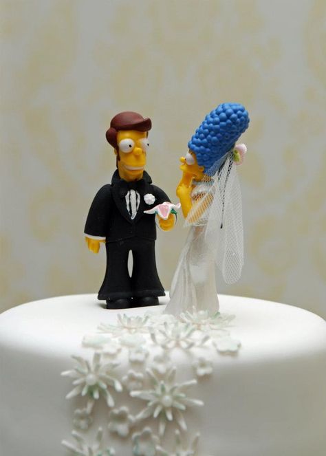 The Simpsons Show, Homer And Marge, Custom Wedding Cake Toppers, Cute Wedding Ideas, Wedding Cake Topper, The Simpsons, Wedding Cake Toppers, Cake Topper, Wedding Cake