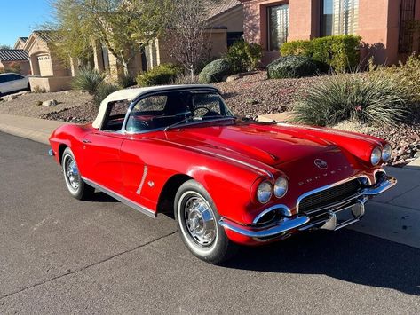 Classic Red 1962 Chevrolet Corvette Convertible – AnythingEverything 1962 Chevrolet Corvette, Red Corvette, Corvette Convertible, Sunny Afternoon, Beach View, Chevrolet Corvette, Cherry Red, Convertible, 1960s