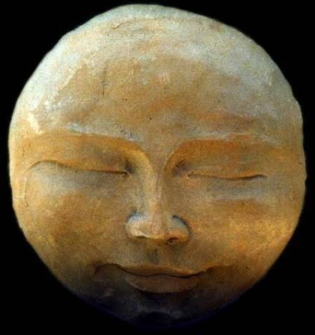 Clay Moon Face, Paper Mache Moon, Man In Moon, Sun With Face, Moon Sculpture, Clay Moon, Moon Faces, Sweet Moon, Moon Carving