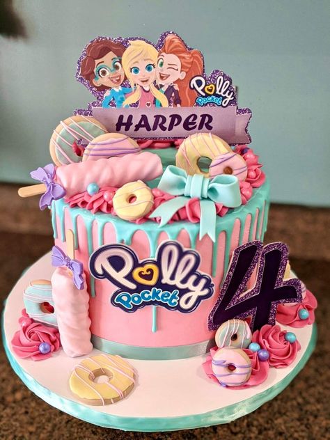 Polly Pocket Birthday Cake, Polly Pocket Cake, Polly Pocket Birthday Party, Polly Pocket Party, Poly Pocket, Baby Birthday Decorations, Birthday Party Treats, Bday Party Theme, Party Treats