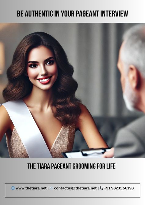 Balancing authenticity and professionalism in an off-stage pageant interview is essential for making a strong connection with the judges. Balancing authenticity and professionalism in an off-stage pageant interview is key to making a genuine connection with the judges. To achieve this, start by knowing your strengths and values, aligning them with the pageant’s mission to present your true self-confidently.www.thetiara.net | Email: contactus@thetiara.net | +91 98231 56193 Pageant Training, Pageant Coaching, Pageant Interview, Model Training, Genuine Connection, Training Studio, Close Door, Miss India, Be Authentic