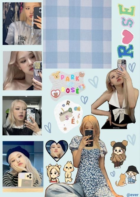 Kpop Sticker Sheet, Blone Hair, Kpop Sticker, K Crafts, Pop Stickers, Bullet Journal Diy, Rose Blackpink, Scrapbook Stickers Printable, Rosé Blackpink